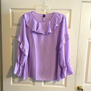 Lilac Sheer Ruffle Top